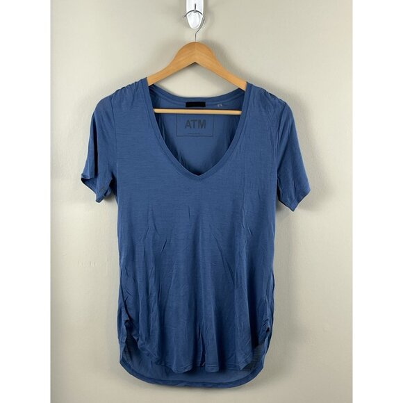 ATM Anthony Thomas Melillo Women’s V-neck Tee Sz M 100% Cotton - Picture 1 of 6